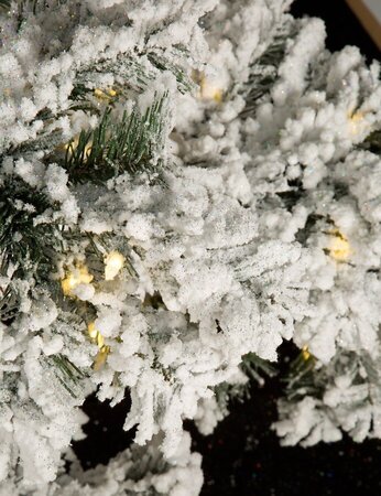 7.5 feet to 12 feet sizes EZ Plug / Multi-Function Heavy Flocked Christmas Tree With LED Lights