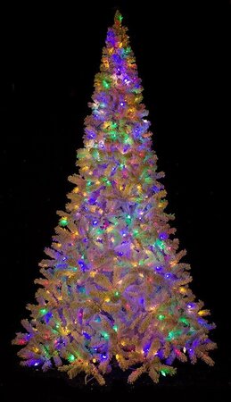 Earthflora's Medium Size Flocked Arctic Pine Trees - 7.5 Ft., 9 Ft., And 12 Ft. Tall With Mixed W...