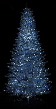 Earthflora's Christmas Slim Size Park Avenue Twinkling White Tree With Led Lights - 5 Foot, 7.5 Foot, 9 Foot Tall