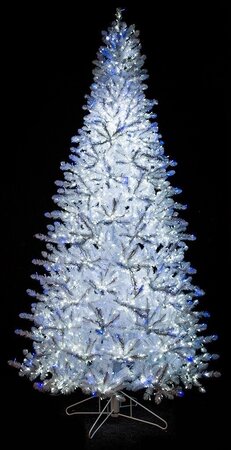 Earthflora's Christmas Slim Size Park Avenue Twinkling White Tree With Led Lights - 5 Foot, 7.5 Foot, 9 Foot Tall