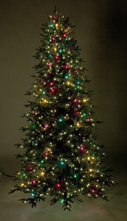 Earthflora's Twinkling Pippa Pine Tree With Multi-colored And Led Lights In 7.5 Ft. And 9 Ft. Tall