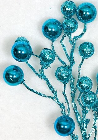 A-121860  36" Glittered Sweet Ball Spray - Blue