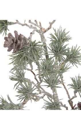 18" Plastic Glittered Pine Spray