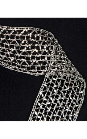 25' Tinsel Ribbon 2.75" Width Silver