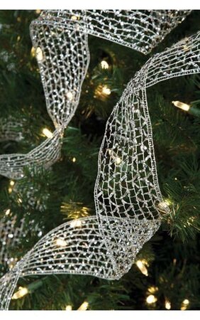 25' Tinsel Ribbon 2.75" Width Silver