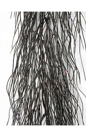 6' Plastic Seaweed Black/Purple Glitter