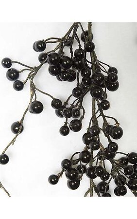 6' Plastic Ilex Garland - Black Berries - 3" Wide