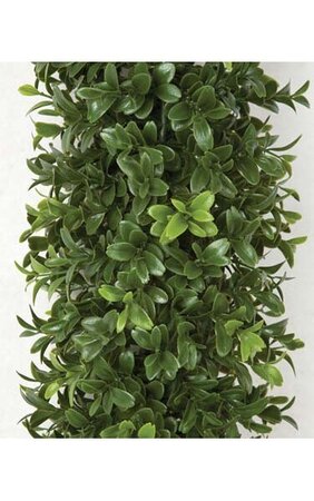 6' Plastic Round Boxwood Garland - 972 Tutone Green Leaf Clusters - 5.5" Width - Limited UV Resistance