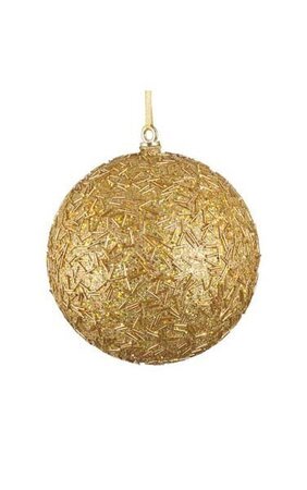 Beaded Glittered Ball Gold