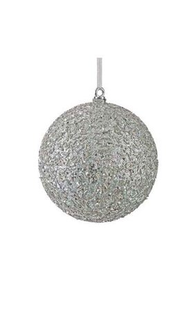 Beaded/Glittered Ball - Silver