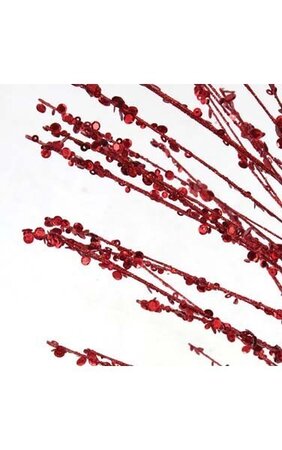34" Glittered Pine Needle Spray - Red