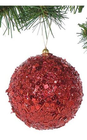 Sequined/Beaded Ball Red