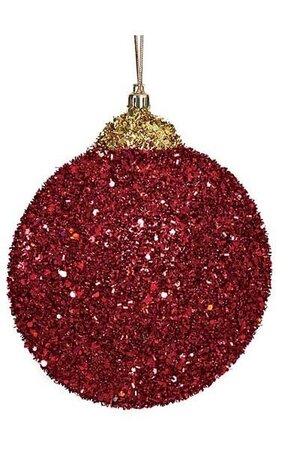 Tinsel Glittered Disc - Red/Gold