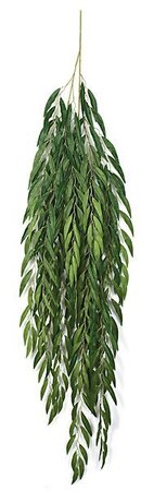 66 inches Weeping Willow Branch - 376 Green Leaves - FIRE RETARDANT
