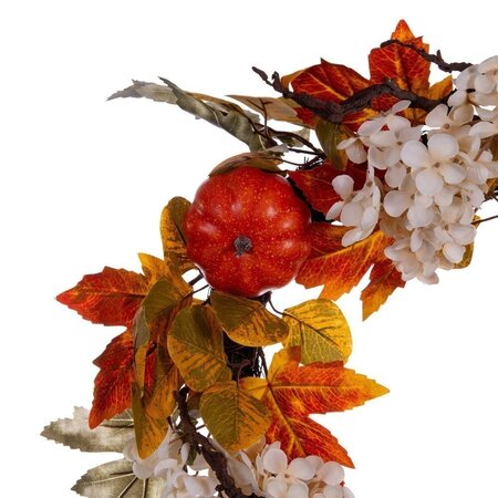 22" Fall Pumpkin Hydrangea Wreath