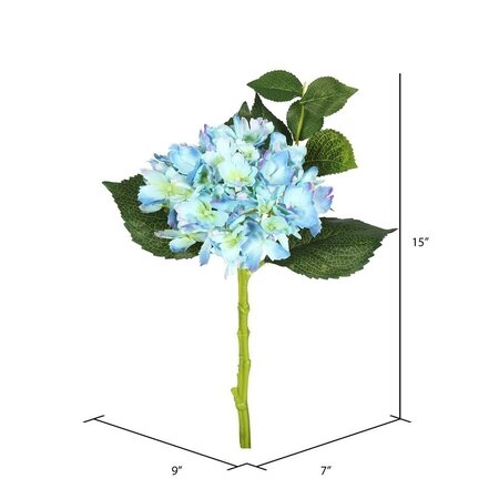 15" Short Stem Hydrangea Blue 3/pk