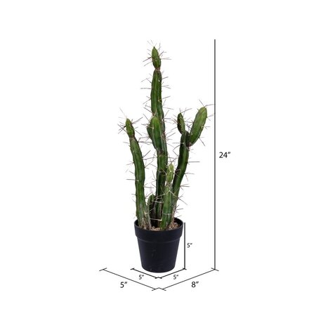 24" Green Potted Cactus