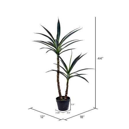 44" Green Potted Yucca Tree x 2