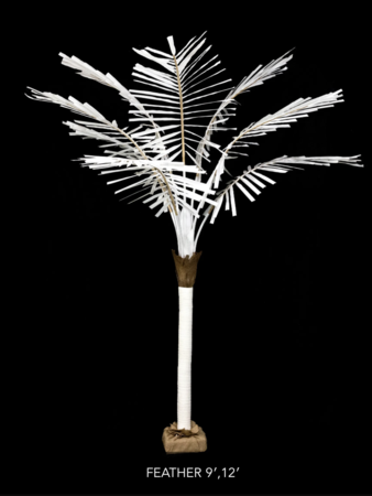 9 feet or  12 feet Tall Canvas Feather Palm in Natural or Green