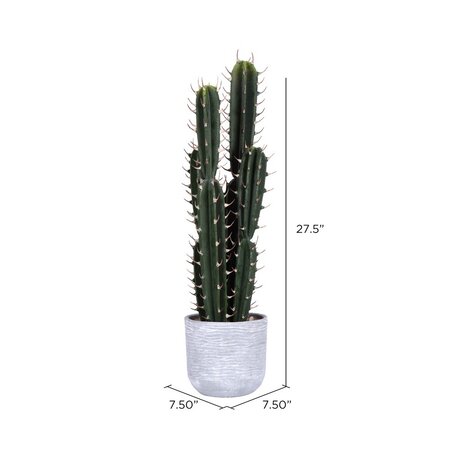 27.5" Green Cactus in Concrete Pot