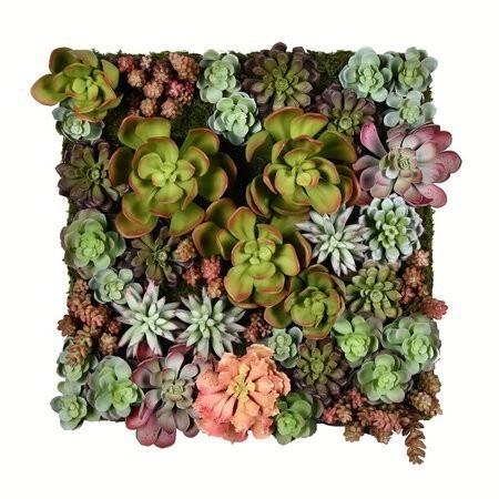16.5 inches Multi-Colored Outdoor UV Rated  Succulent Wall Arrangement