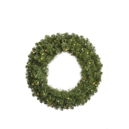 12 Foot Grand Teton Artificial Christmas Wreath with 4380 PVC Tips and 1800 Warm White LED Wide A...