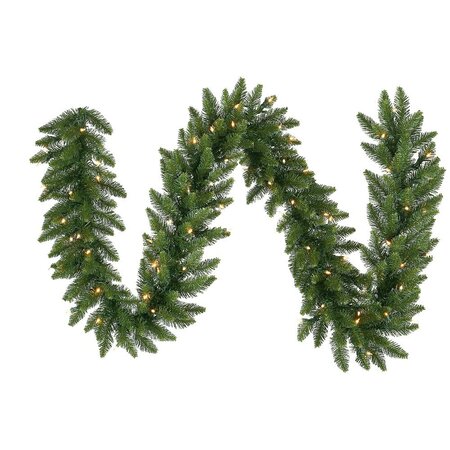 9' X 16" W Camdon Fir Artificial Christmas Garland with Warm White LED Mini Lights