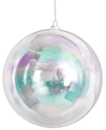 Transparent Iridescent Ball Ornaments In 4 Sizes
