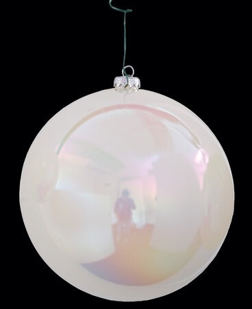 Iridescent Pearl White Ball Ornaments | 4" to 15" Sizes