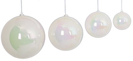 Iridescent Pearl White Ball Ornaments | 4" to 15" Sizes