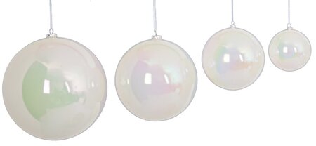 Iridescent White Pearled Ball Ornaments | 4 Inch To 10 Inch Sizes