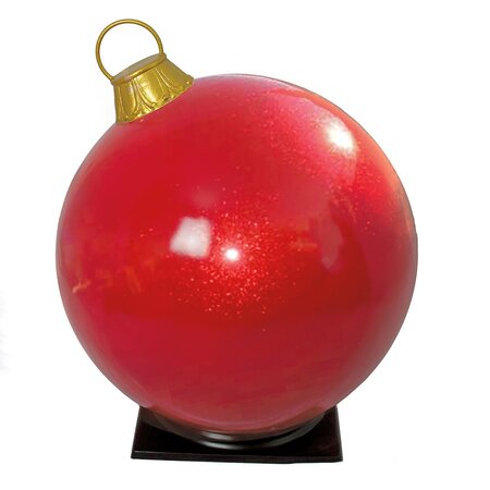 33.5 Inch Fiberglass Glossy Glittered Ball Ornaments | Glittered Red, Gold, Blue, Or Silver