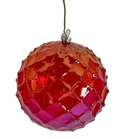 RED IRIDESCENT BALL OR FINIAL ORNAMENTS | 5 INCH OR 6 INCH BALL OR 10 INCH FINIAL