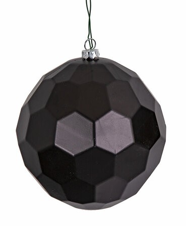 5 Inch Black Honeycomb Ball Ornament | Matte or Reflective Finish