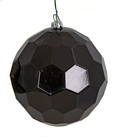 5 Inch Black Honeycomb Ball Ornament | Matte or Reflective Finish