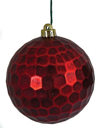 Vintage Honeycomb Ball Ornaments | 5 Inch Or 6 Inch | Red, Green, Or Bronze