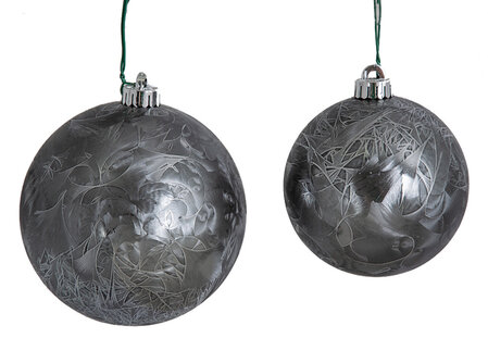 Pewter or Silver Marble Ball Ornaments | 5" or 6" Sizes