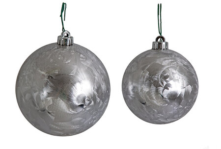 Pewter or Silver Marble Ball Ornaments | 5" or 6" Sizes
