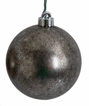 Dark Silver Antique Ball Ornaments | 5 Inches Or 6 Inches
