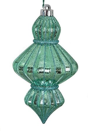 8.5 inches L X 5 inches W MERCURY GLASS FINISH FINIAL WITH GLITTER | SILVER, AQUA BLUE OR PINK