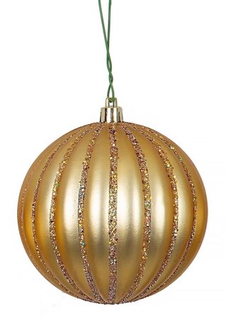 MATTE GOLD PUMPKIN BALL WITH GLITTER | 4 INCH, 6 INCH, OR 8 INCH