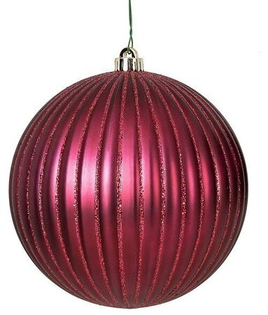 MATTE BURGUNDY PUMPKIN BALL WITH GLITTER | 4 INCH OR 8 INCH