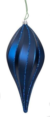 8" Matte/Glitter Swirl Finial Ornament | Red, Green, Gold, Silver, Rose Gold, White, Burgundy, Bl...