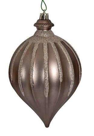 6" x 4" Matte Onion Finial with Glitter Ornament | Red, Dk. Green, Gold, Silver, Rose Gold, Burgu...