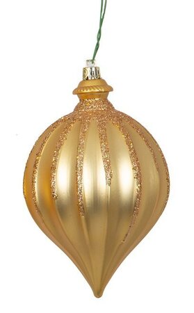 6" x 4" Matte Onion Finial with Glitter Ornament | Red, Dk. Green, Gold, Silver, Rose Gold, Burgu...