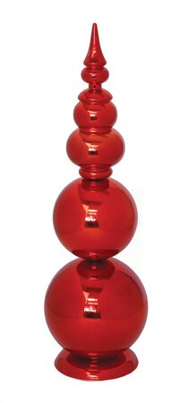 32" Reflective Finial Cone Ornament - Red, Silver, or Gold