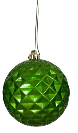 Fire Retardant Uv Pearl Gloss Grid Ball Ornament In Red, Green, Champagne, Silver