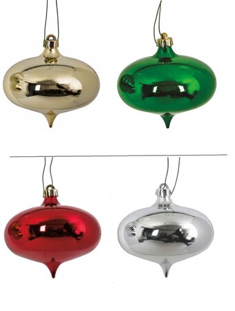 6 Inch Fire Retardant Reflective Onion Ornament | Red, Green, Gold, Silver, Light Green, PURPLE, BLUE