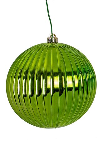 Apple Green Reflective Pumpkin Ball Ornaments | Fire Retardant | 6 Inch Or 8 Inch