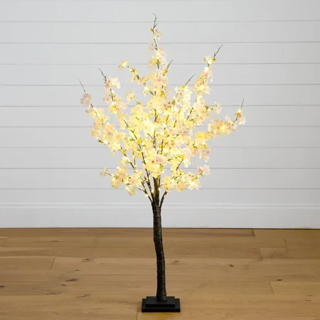 4 Foot Lighted  Cherry Blossom Tree with 210 Warm White LED Lights